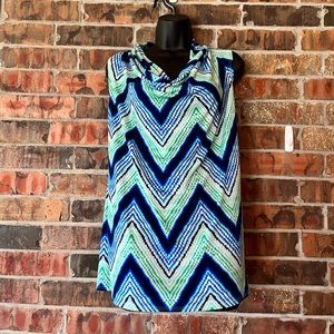 Notations Blue Green Career Sleeveless Top Women’s Size:Large